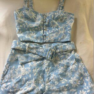 zara blue floral set